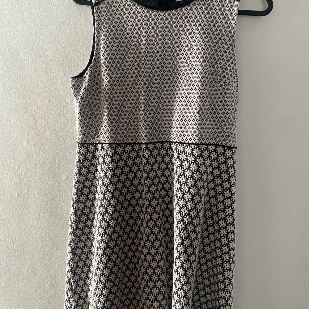 LOFT Black and White A-Line Mini Dress